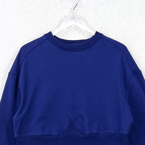 EVERLANE Long Sleeve Cropped Crewneck Sweatshirt Womens Medium Blue Relaxed - Picture 5 of 14